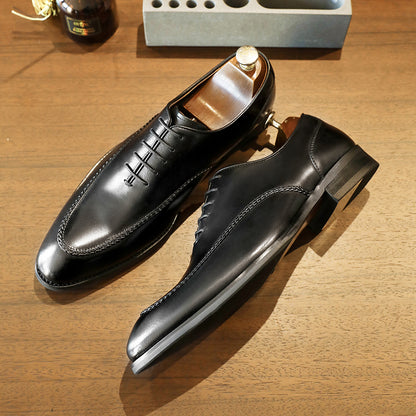 Desai Men's Dress shoes -Real leather Business Elegant Gentleman Shoes Simple British Style Wedding Shoes DS891702