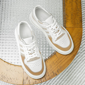 DS2308 DESAI Casual Leather Shoes Genuine Leather Thick Bottom Sneakers Laces Up  Breathable 2023