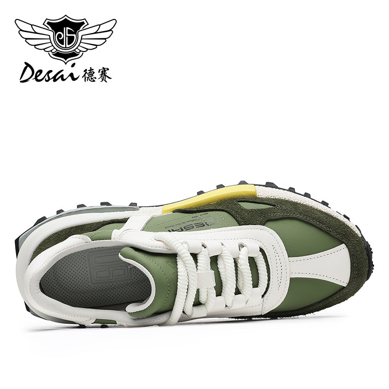 Desai Men's Shoes New Outdoor Sports Shoes Versatile Low Top Casual Shoes Thick Sole Shock Absorbing Lightweight sneakers Breathable Running Shoes for Men DS33162