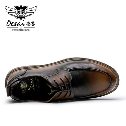 Desai leather shoes for men Business casual leather shoes leather breathable autumn 2024 new Derby shoes soft soled shoes for men DS6307