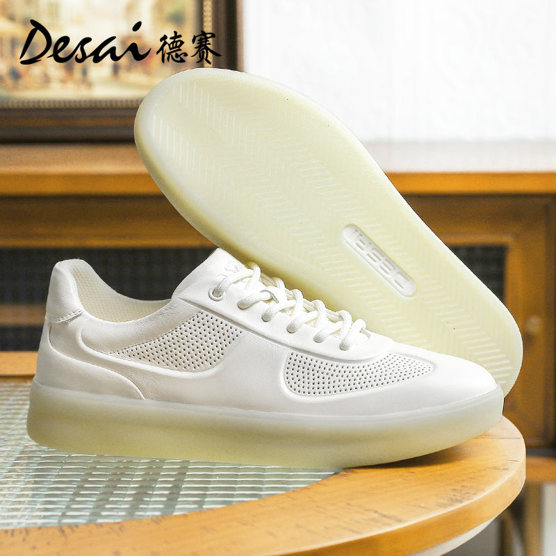 Desai Men's Shoes, Cool and Breathable in summer, Genuine Leather, German Training Shoes,Versatile Casual Shoes, Thick Soles, High Height Shoes DS3073