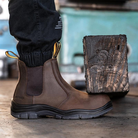 ¡¾Safety shoes¡¿ Insulation 18KV Anti-Smash Anti-Piercing Anti-Scalding Comfortable Wear-Resistant Wholesale Anti-Smash Anti-Stab Insulation Electric Welding Labor Insurance Shoes Footwear Closed for Worker Boy Brown