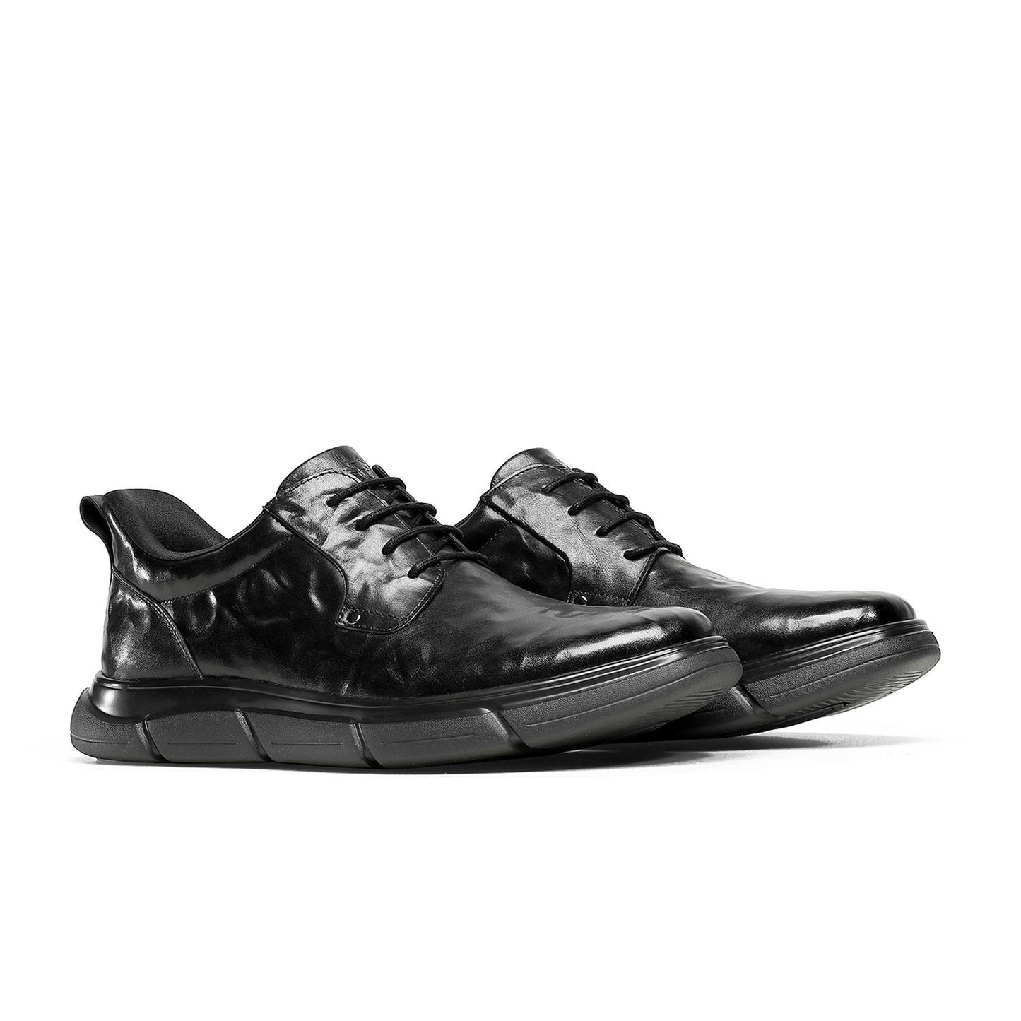 DESAI Hand-Grabbed Texture Discreet Height Increase Slip-On Leather Shoes DSAC6907
