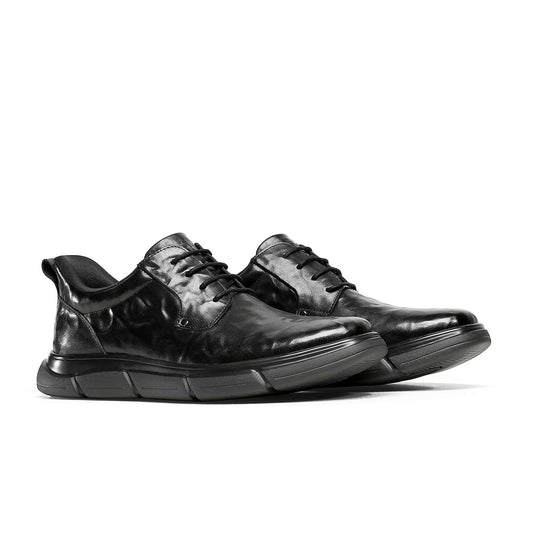 DESAI Hand-Grabbed Texture Discreet Height Increase Slip-On Casual Leather Shoes DSAC6907