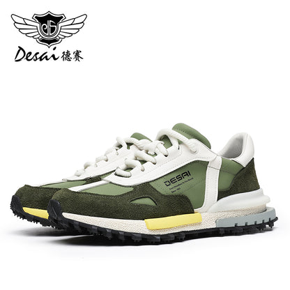 Desai Men's Shoes New Outdoor Sports Shoes Versatile Low Top Casual Shoes Thick Sole Shock Absorbing Lightweight sneakers Breathable Running Shoes for Men DS33162