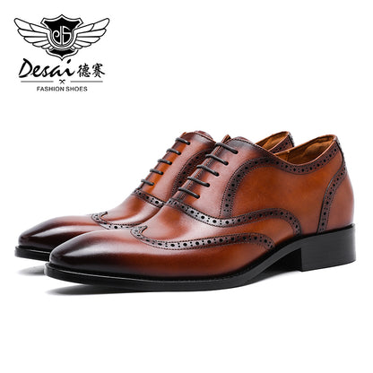 Desai New Arrivals Men Business Dress Shoes Genuine Leather Brock Retro Gentleman Shoes Formal Carved Brogue Shoes Men DS8988-51/52 & DS89883M-15-16