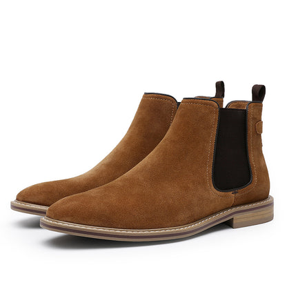 Desai Men's New Genuine Leather Chelsea boots one-step low-heeled suede boots British Retro Autumn/Winter DS867805H