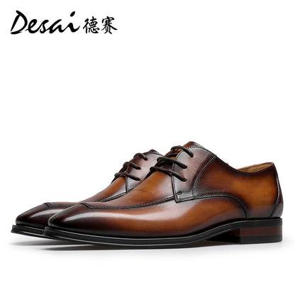 Desai leather shoes men's business formal Derby shoes summer new thick soles increase shoes leather breathable casual leather shoes DS6023