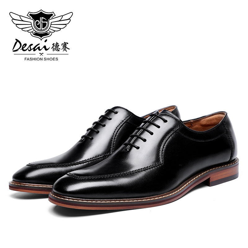 DESAI Men's Business Dress Casual Shoes Soft Genuine Leather Fashion Mens Comfortable Oxford DS6906