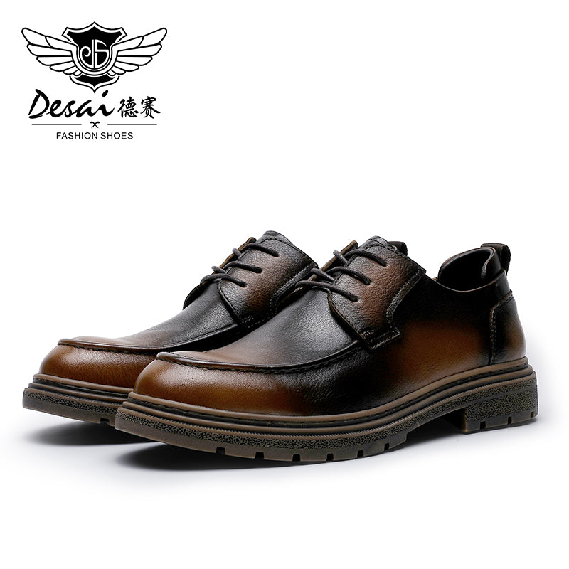 Desai leather shoes for men Business casual leather shoes leather breathable autumn 2024 new Derby shoes soft soled shoes for men DS6307