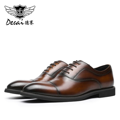 Desai classic Oxford dress Leather shoes for men Formal Business lace-up shoes Three-point English men's leather shoes DS6339