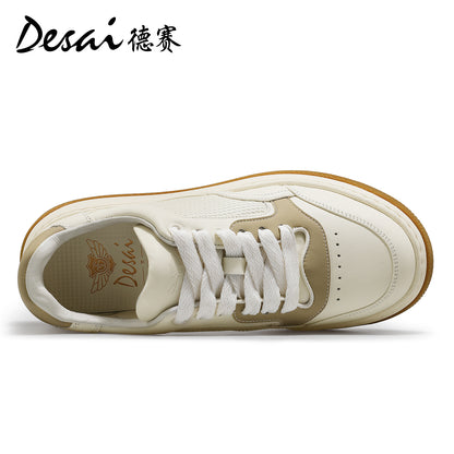 DESAI Full Grain Leather Men Shoes Soft Thick Bottom Casual Sneaker For Men Business Work Breathable Sneakers New Arrival DS3399