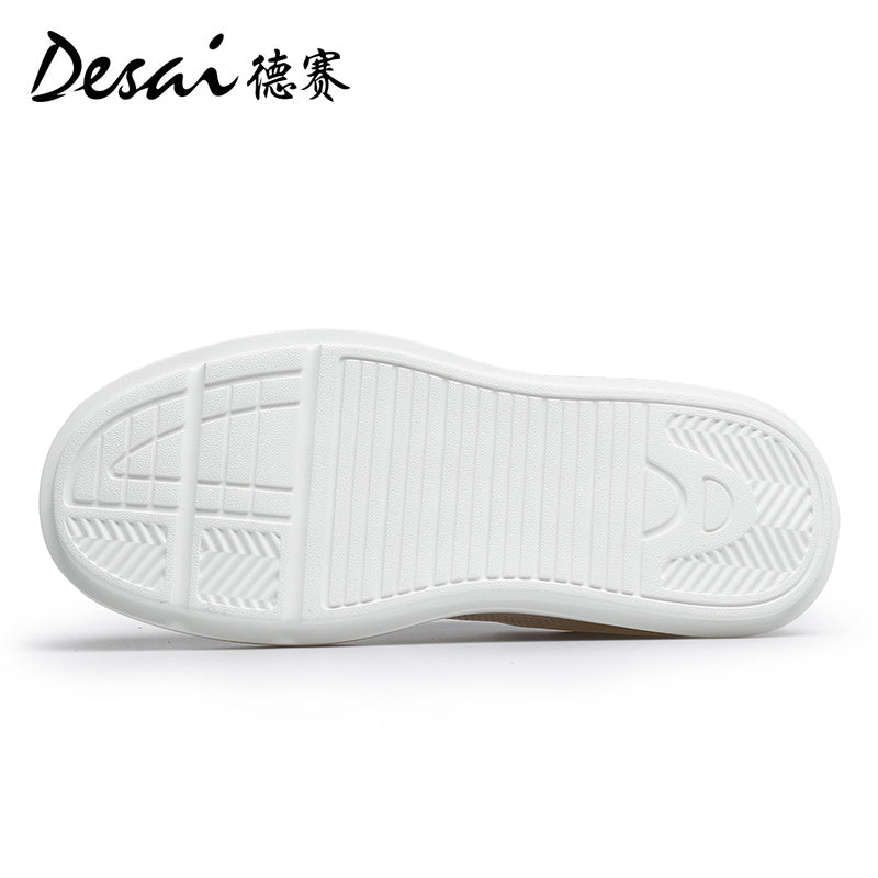 Desai Shoes Men's 2024 Summer Breathable Little White Shoes Men's Genuine Leather Lightweight Sports Shoes Thin Men's Casual Shoes DS3072