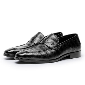 Desai spring and summer leather loafers low-top  business casual pattern men's shoes alligator design real cowhide leather DS9236-91/92