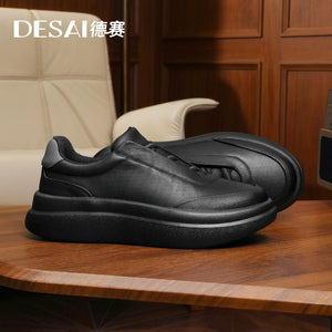 Desai shoes men's casual shoes autumn slip-on lightweight all-match breathable sneakers men's leather small white shoes DS30113