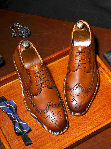 DS6737 Desai Men Derby handmade leather shoes Casual dress shoes top cowhide leather shoes DS6737