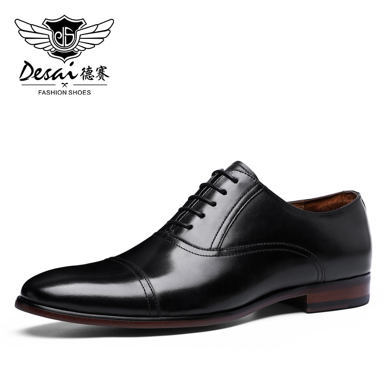 Desai Classic Oxford Dress Shoes Mens Formal Business Lace-up Full Grain Leather Shoes for Men OS201607