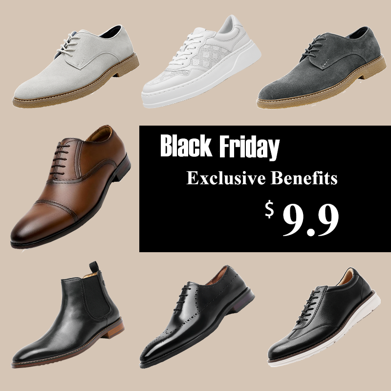 【 Black Five exclusive benefits 】【$9.9】 Leather business shoes & Chelsea Boots & Fashion leather casual shoes