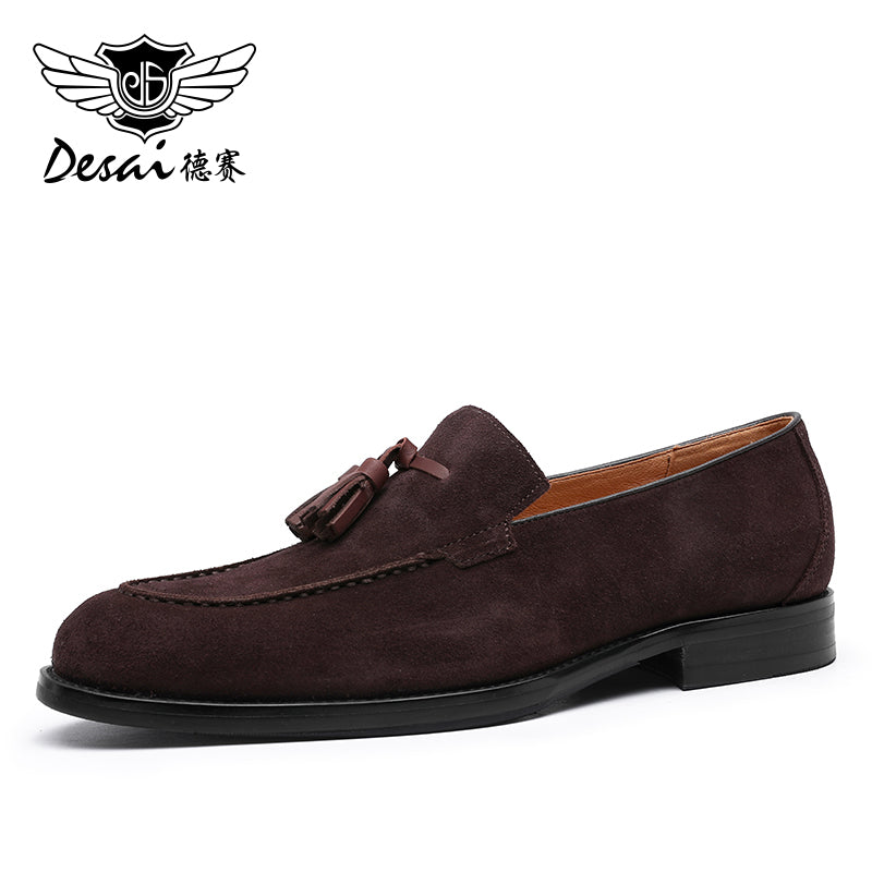 DESAI  Loafers Shoes For Men Fringe Easy Wear Genuine Leather Casual Male Loafers Shoes Fashion Luxury DS890207