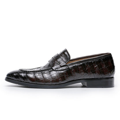 Desai spring and summer leather loafers low-top  business casual pattern men's shoes alligator design real cowhide leather DS9236