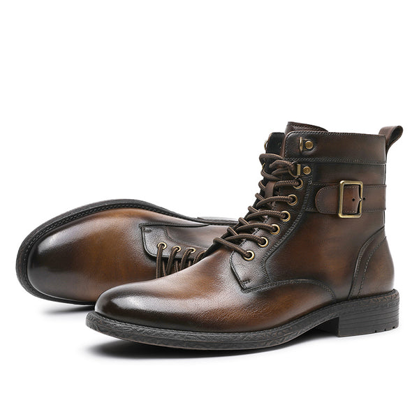 Desai Men's Boots Non-Slip Heels Genuine Leather Shoes DS313H