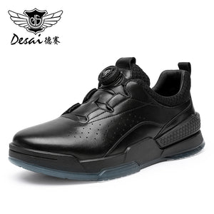 Desai Casual Board Shoes, Men's Thick Soles, Anti Slip And Wear-Resistant Sports Running Shoes, Men's Leather Breathable and Comfortable Small White Shoes DS33131