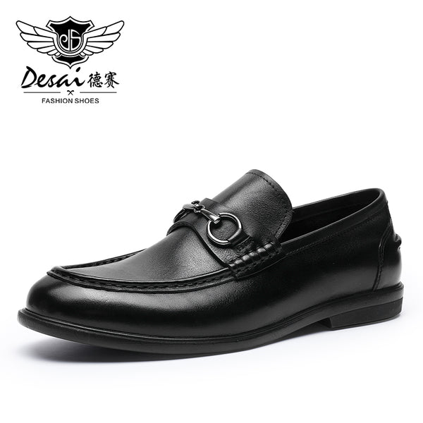 Desai Men Shoes Loafers spring and summer leather shoes one step on dress shoes DS1302