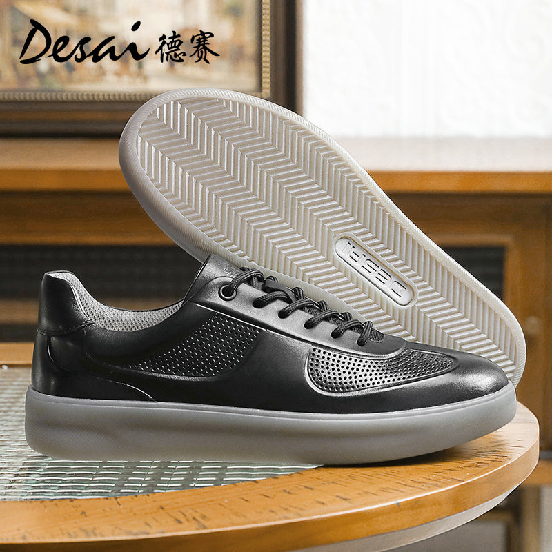 Desai Men's Shoes, Cool and Breathable in summer, Genuine Leather, German Training Shoes,Versatile Casual Shoes, Thick Soles, High Height Shoes DS3073