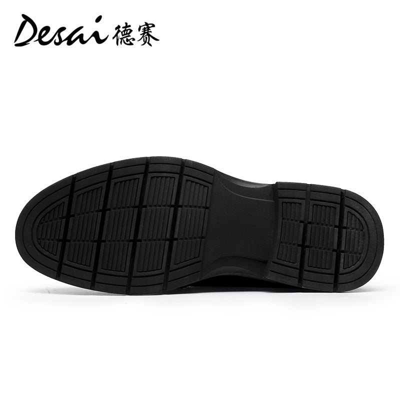 DESAI Men spring and summer leather loafers one step on shoes Casual dress shoes top cowhide leather shoes DS1009