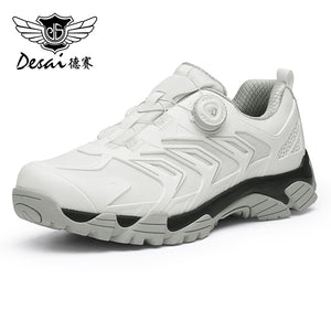 Desai Men Casual Shoes Real Leather Sneakers Without Laces Up Breathable Low Heel Four Season Use Waterproof Material DS2351