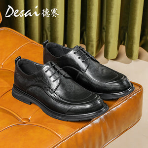 DESAI Business Work Brand Shoes Men Formal Soft Genuine Leather Official Black Shoes Derby New Fashion DS6008