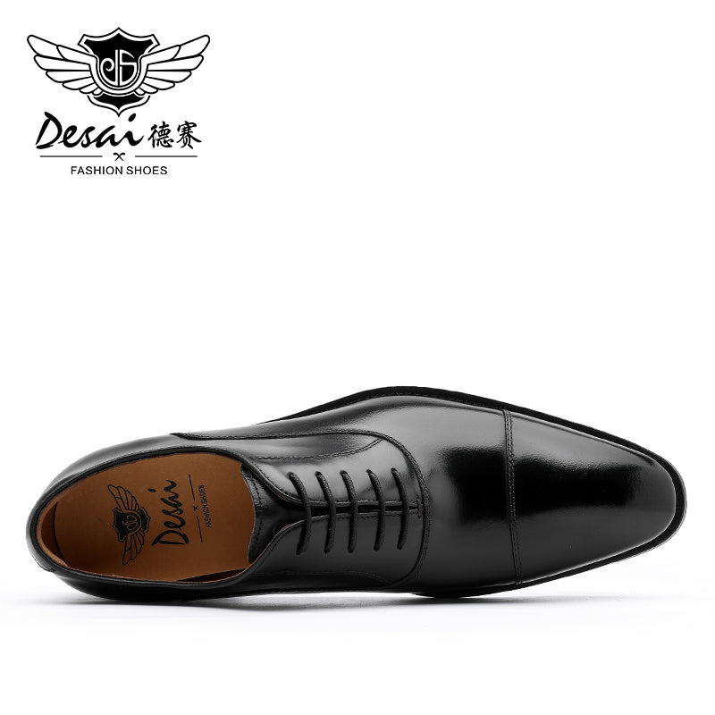 Desai Formal Dress Triple Joint Oxfords Office Genuine Leather Wedding Lace Up Spring For Men 8988