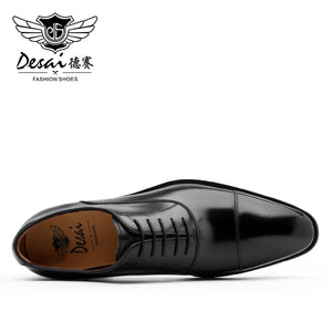 Desai Formal Dress Triple Joint Oxfords Office Genuine Leather Wedding Lace Up Spring For Men 8988