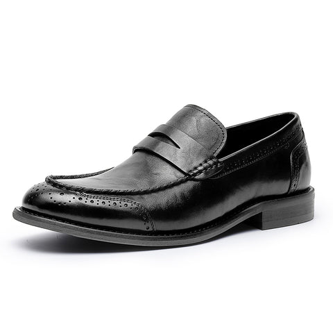Desai Men Shoes Loafers spring and summer leather shoes one step on dress shoes DS1308