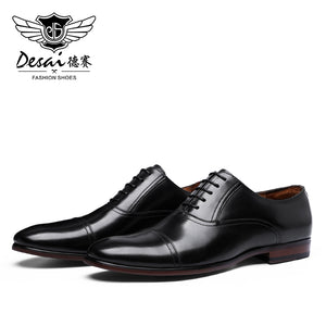 Desai Classic Oxford Dress Shoes Mens Formal Business Lace-up Full Grain Leather Shoes for Men OS201607