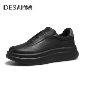 Desai shoes men's casual shoes autumn slip-on lightweight all-match breathable sneakers men's leather small white shoes DS30113