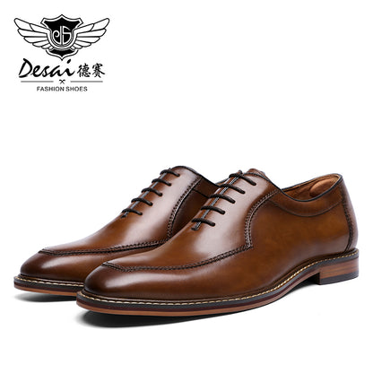 DESAI Men's Business Dress Casual Shoes Soft Genuine Leather Fashion Mens Comfortable Oxford DS6906