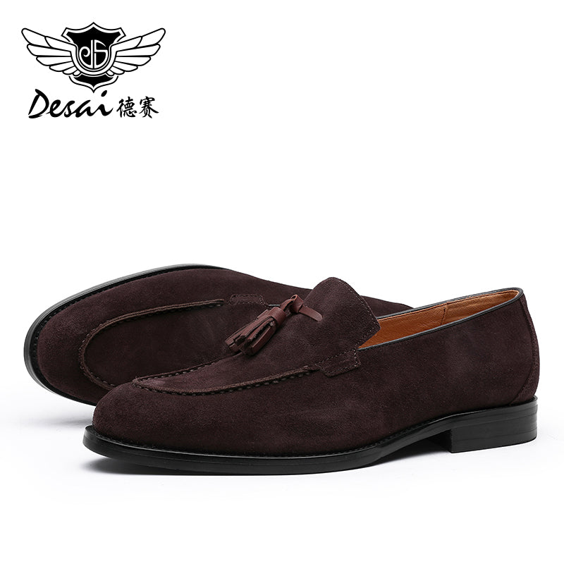 DESAI  Loafers Shoes For Men Fringe Easy Wear Genuine Leather Casual Male Loafers Shoes Fashion Luxury DS890207