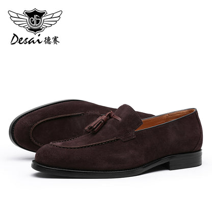 Desai  Loafers Shoes For Men Fringe Easy Wear Genuine Leather Casual Male Loafers Shoes Fashion Luxury DS890207