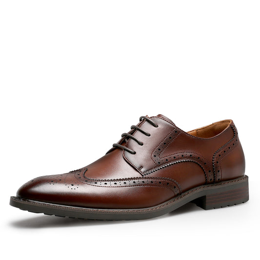 Desai Business Dress men's shoes English carved Derby shoes simple fine leather leather and wing tips OS6031