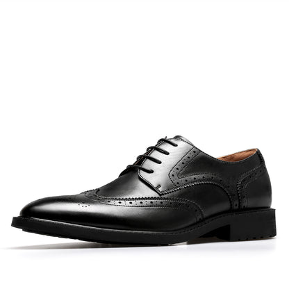 Desai Business Dress men's shoes English carved Derby shoes simple fine leather leather and wing tips OS6031