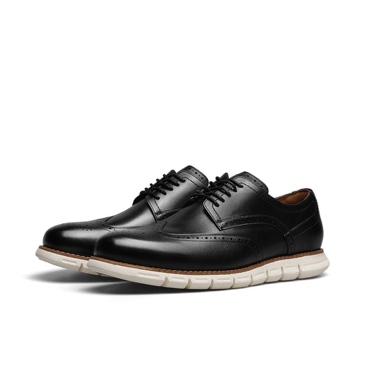 DESAI Mens Modern Leather Casual Shoes Lightweight Breathable Design Soft Sole All Day Comfort OS6502