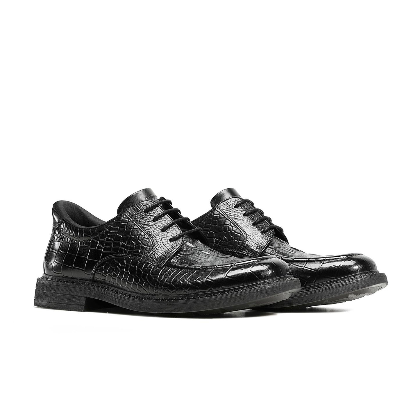 DESAI Crocodile Texture Slip-On Leather Shoes Durable Sole DS6523