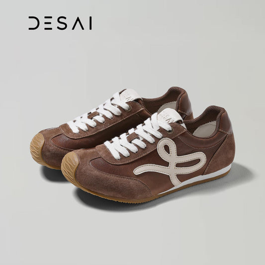 Desai women casual Genuine Top Grain Leather Shock Soft Breathable Comfortable Durable Non Slip Comfort Shoes DS76520