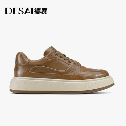 Desai Shock Absorbing Sole and Textured Design Men's Top Grain Leather  Versatile for Any Occasion casual fashion comfortable DS3596