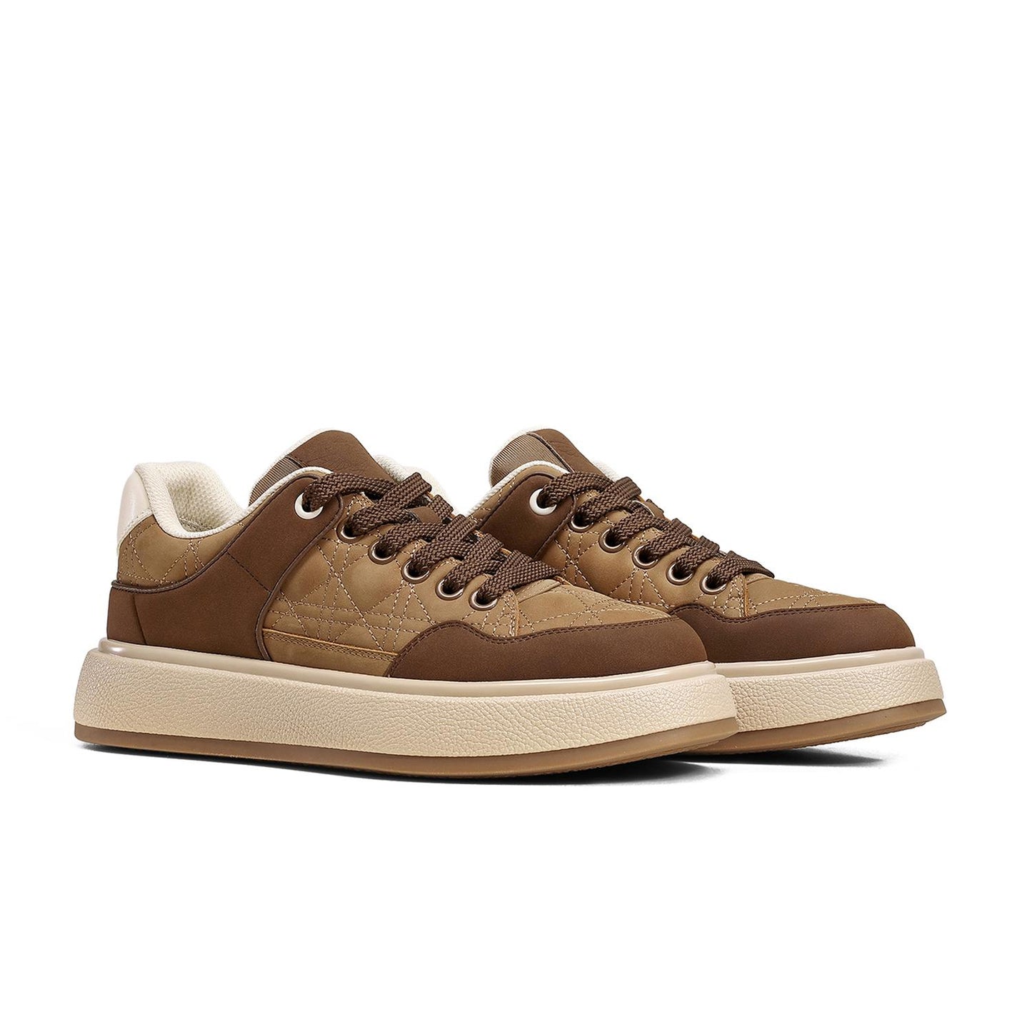 DESAIDiamond Grid Design Cowhide Casual Fashionable Men Casual Shoes Versatile DS35175