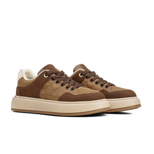 DESAIDiamond Grid Design Cowhide Casual Fashionable Men Casual Shoes Versatile DS35175