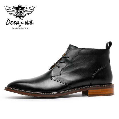 Desai Upgraded Men's Brock Carved Business British Style Leather Men's Boots OS6605H