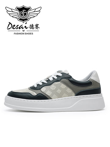 DS02783 New men's leisure leather shoes fullgrain leather soft sole leather shoes