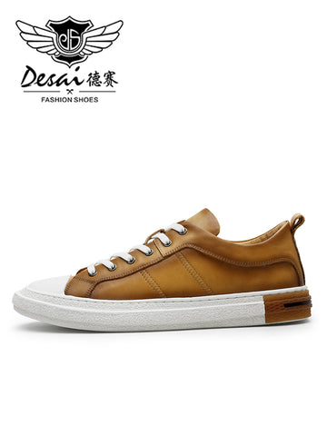 Desai Genuine Leather Casual Shoes For unisex Laces Up Breathable DS06659